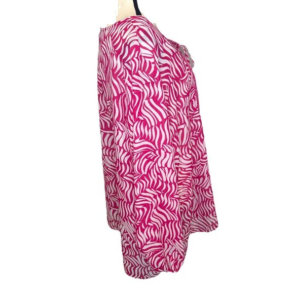 Susan Graver Pink White Polyester Semi Sheer Long Sleeve Top Blouse 2X - Picture 4 of 9